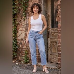 Vintage Bill Blass Straight Leg Jeans Light Wash Mid - Rise Cropped Size 8